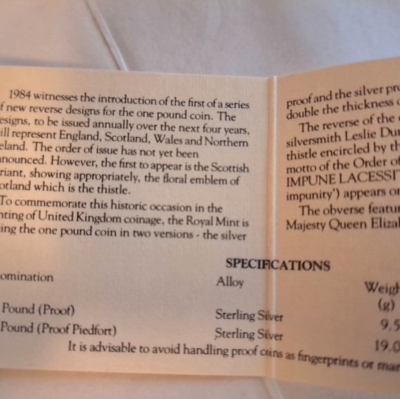 Royal Mint 1984 United Kingdom silver proof coin w COA - Picture 6 of 8